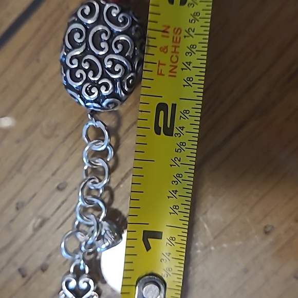 NWOT! Brighton Bracelet, Red,Silver,Black W/Cloth Bag! Measurement In Photos! - Picture 4 of 7